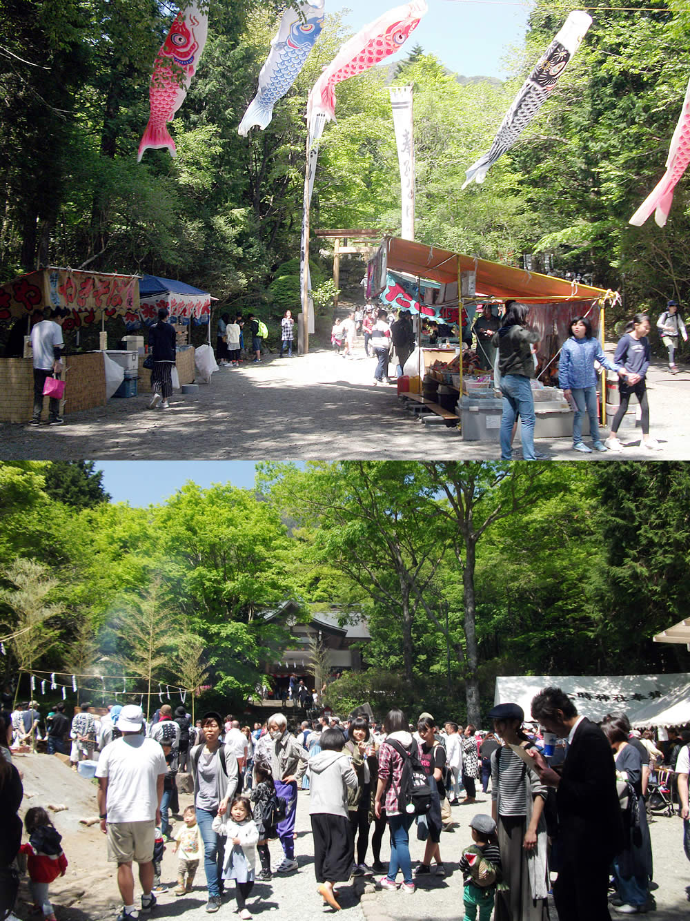 公時神社参道と出店